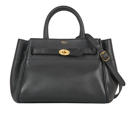 Belted Bayswater Tote, &pound;550, Handbags, Black, Leather, Front view